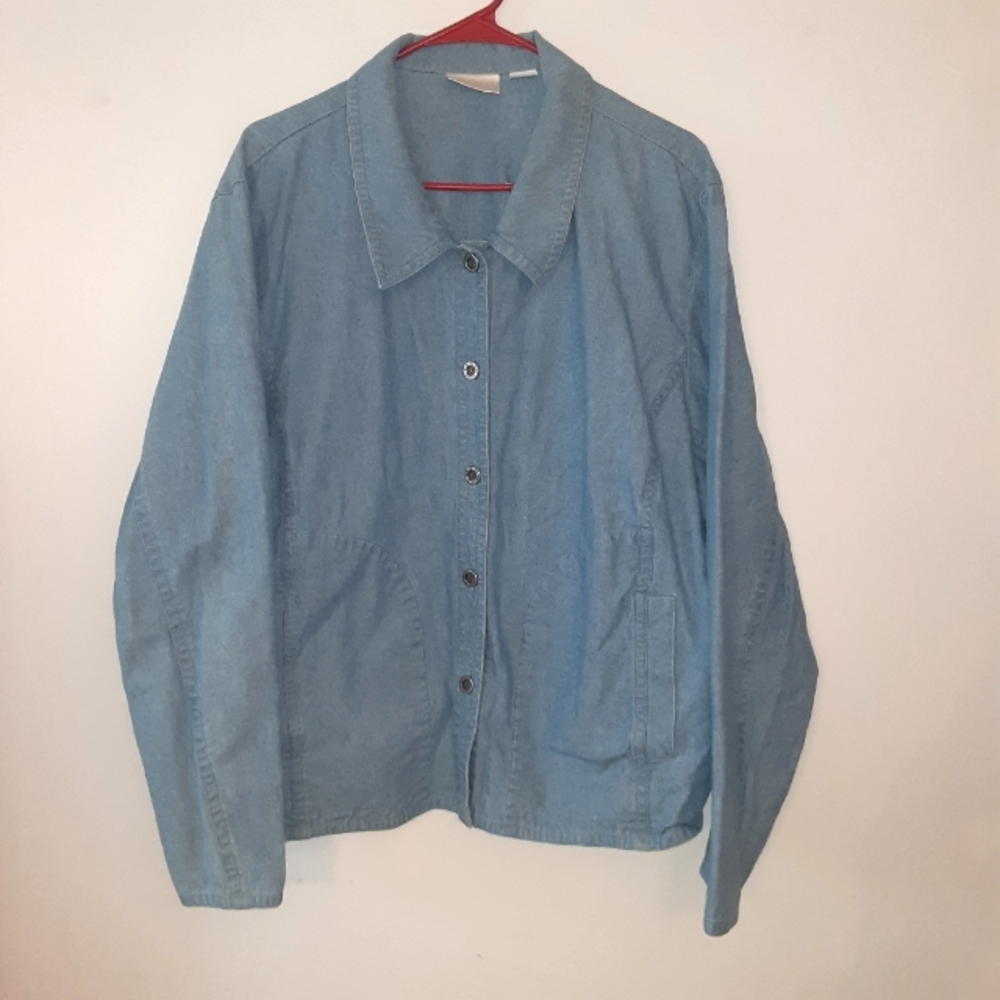 VINTAGE ELISABETH by LIZ CLAIBORNE Cotton/Denim L/S Jacket, Womens Size 20.